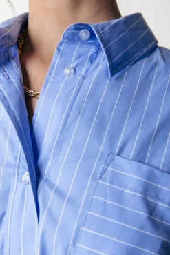 Brienna Striped Blouse Dress | Blue