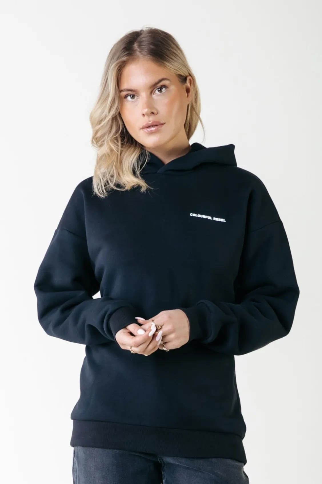 CR Back Logo Hoodie | Off black / Washed black
