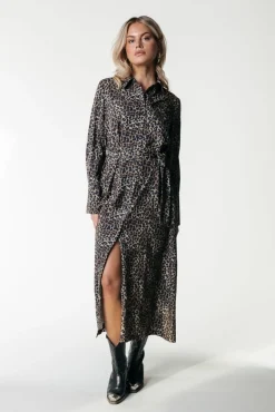 Desiree Leopard Dress | Warm Brown