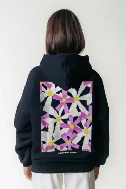 Flower Square Hoodie | Black