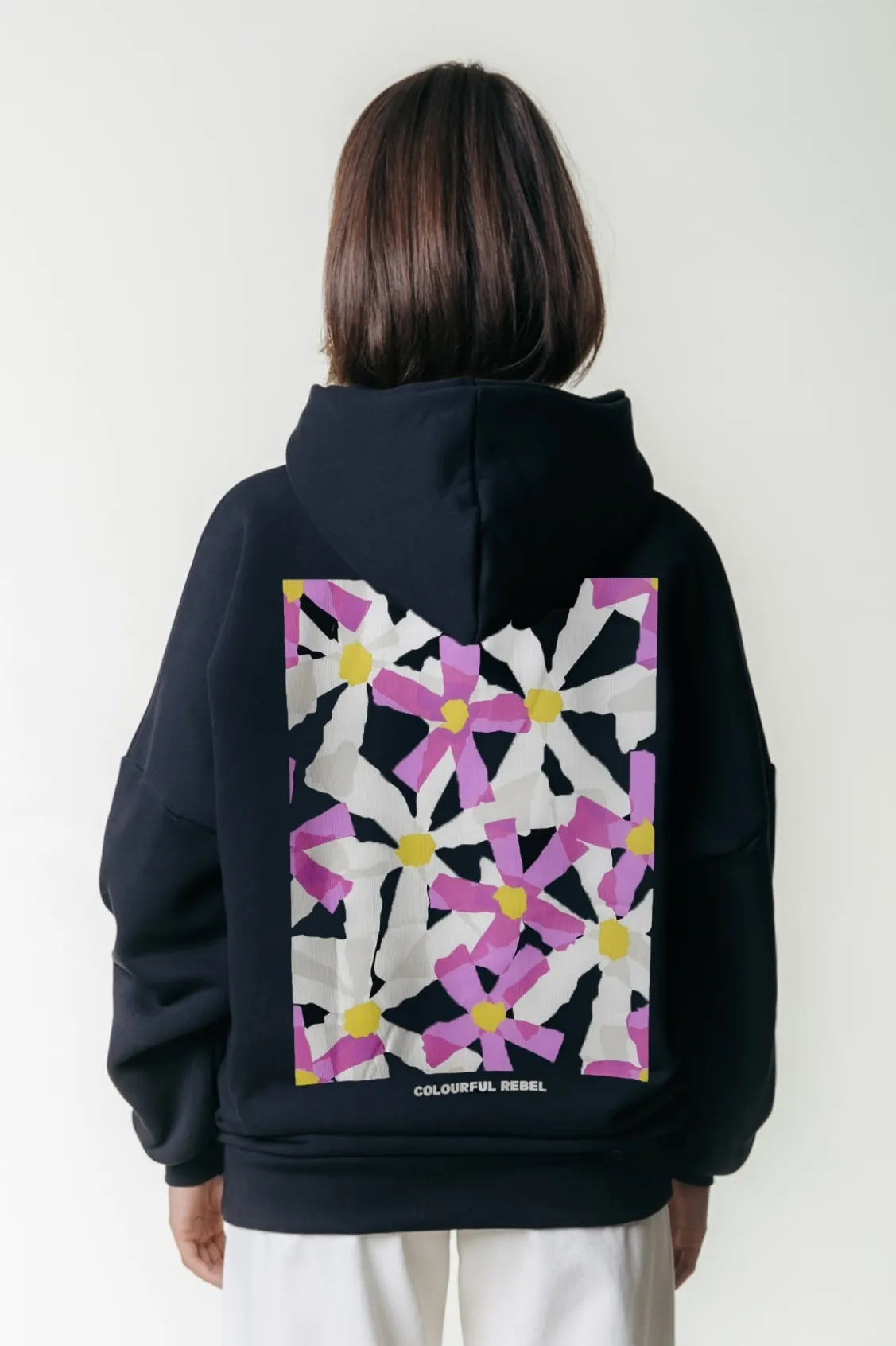 Flower Square Hoodie | Black