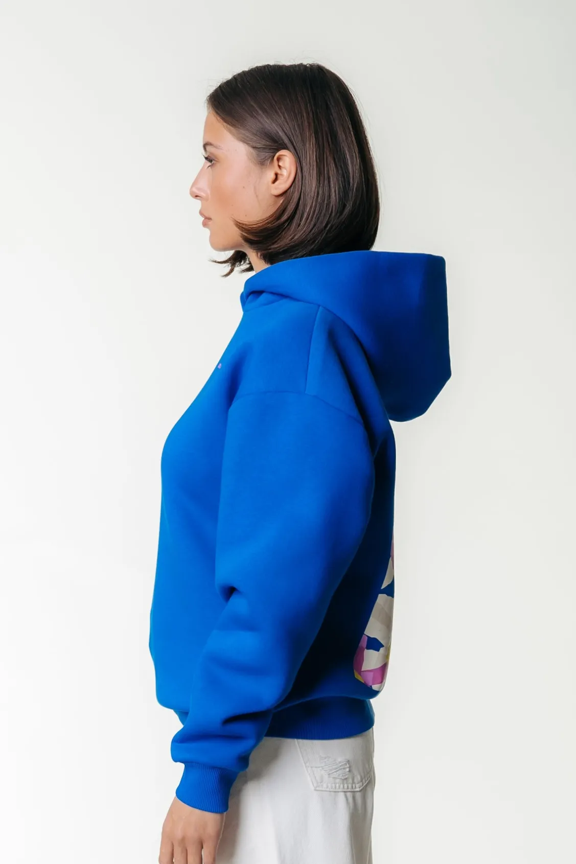 Flower Square Hoodie | Blue