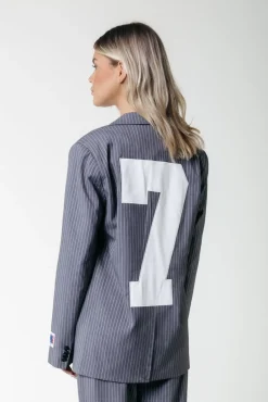 Jesra Stripe Blazer | Dark grey