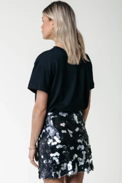 Jilly Sequins Skirt | Silver grey