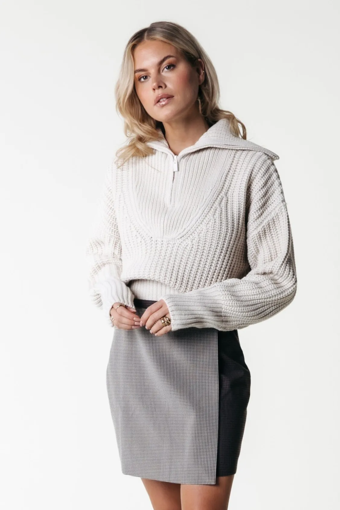 Maeve Check Skirt | Darkest Brown