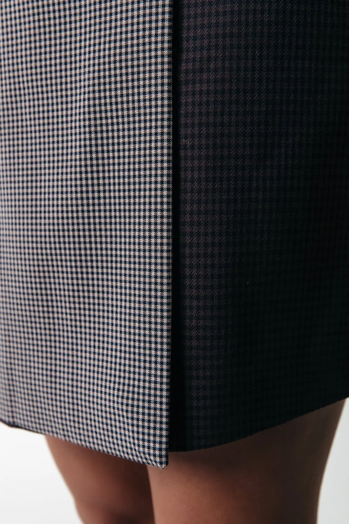 Maeve Check Skirt | Darkest Brown