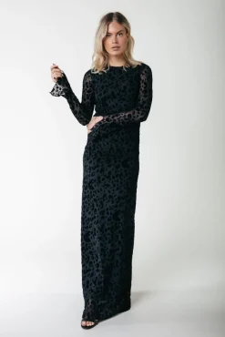 Maude Leopard Maxi Dress | Black