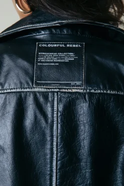 Sage Leather Biker Jacket | Black