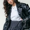 Saige Leather Biker Jacket | Black