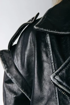 Saige Leather Biker Jacket | Black