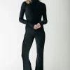 Structure Velvet Flare Pants | Black