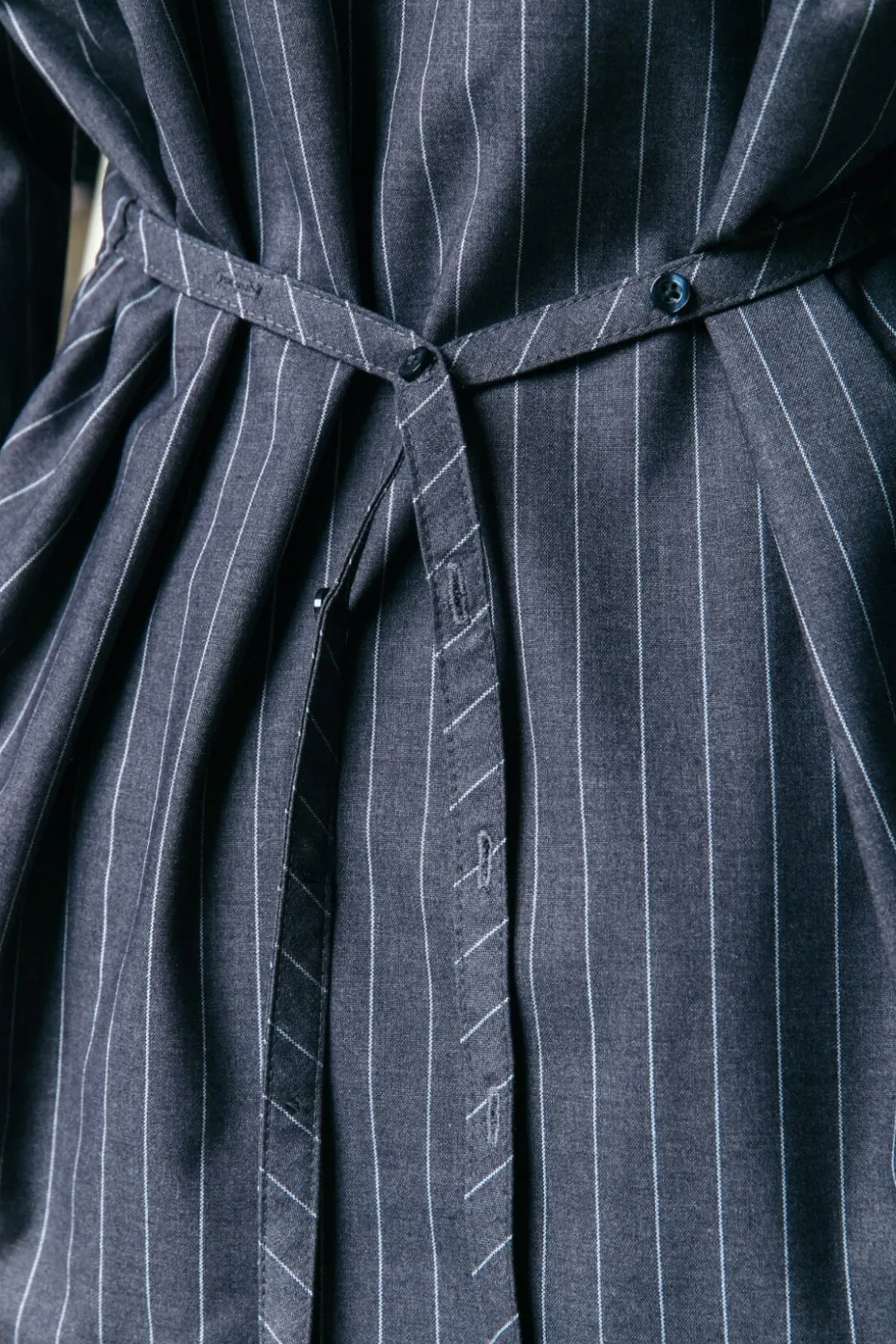 Talia Pinstripe Blouse | Dark Anthracite