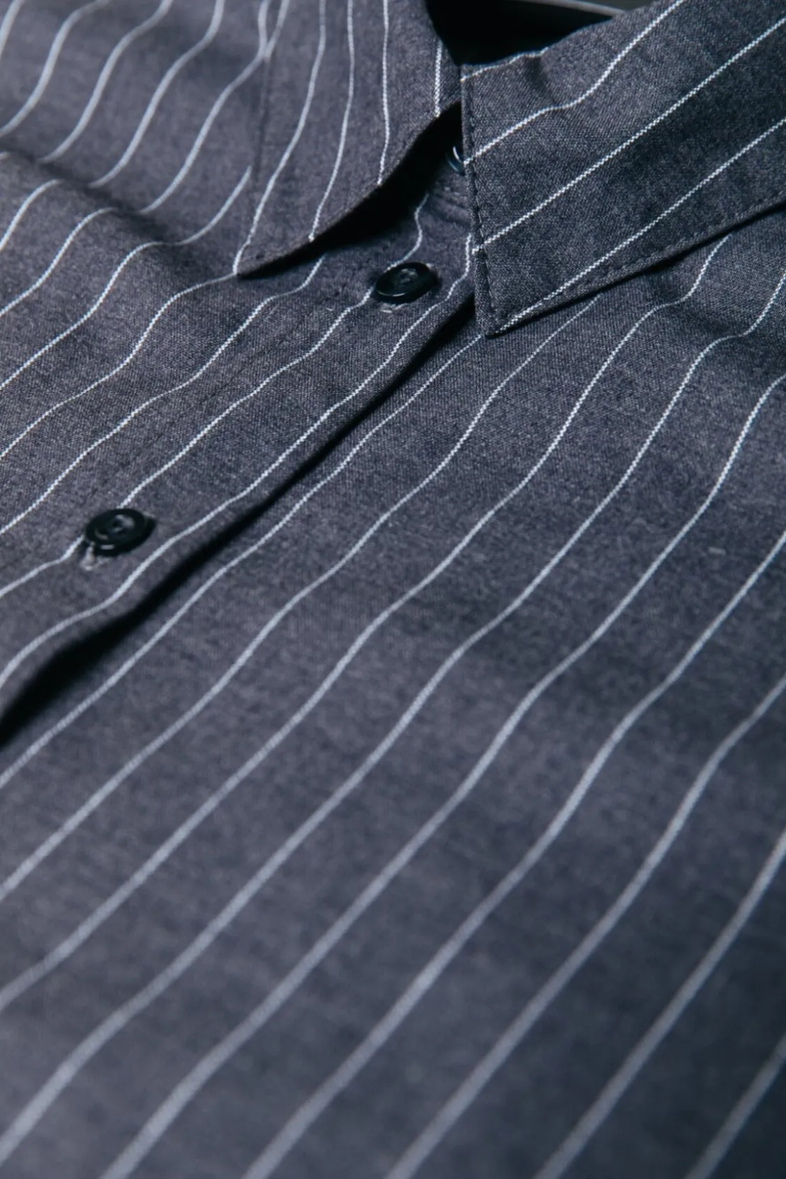 Talia Pinstripe Blouse | Dark Anthracite
