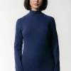 Uni Fitted Turtleneck Top | Peacoat Blue