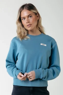 Uni Label Sweat | Soft petrol